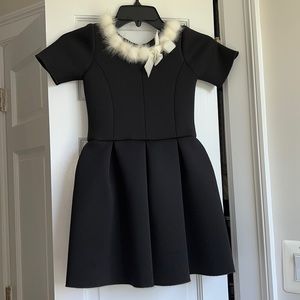 Preowned Zoe Ltd. Fancy Black Dress with removable mink collar